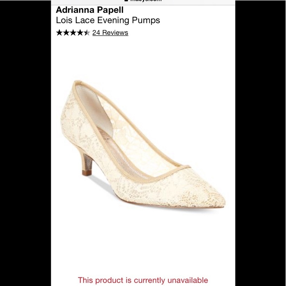 New Adrianna Papell Sz 6 Lois Lace pumps ivory
